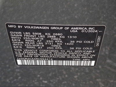 2024 Volkswagen Atlas 2.0T Peak Edition SE w/Technology 4MOTION