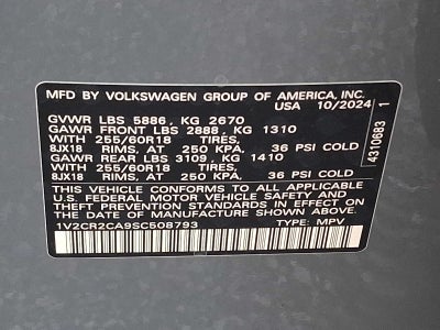 2025 Volkswagen Atlas 2.0T Peak Edition 4MOTION