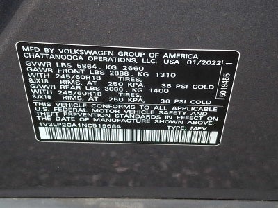 2022 Volkswagen Atlas 2.0T SE 4MOTION