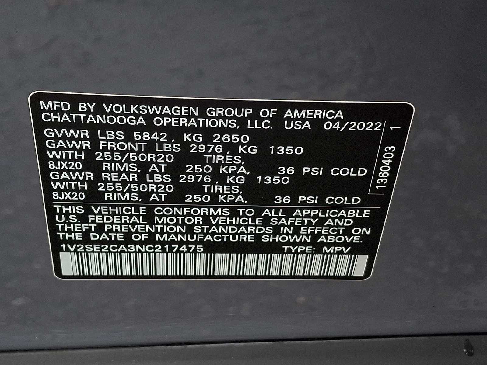 2022 Volkswagen Atlas Cross Sport 3.6L V6 SEL R-Line 4MOTION