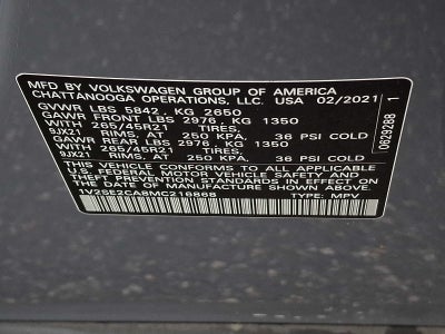 2021 Volkswagen Atlas Cross Sport 3.6L V6 SEL R-Line 4MOTION