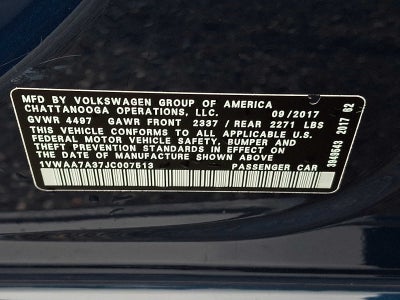 2018 Volkswagen Passat 2.0T S Auto