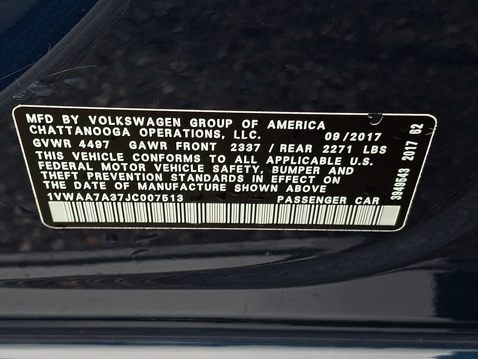 2018 Volkswagen Passat 2.0T S Auto