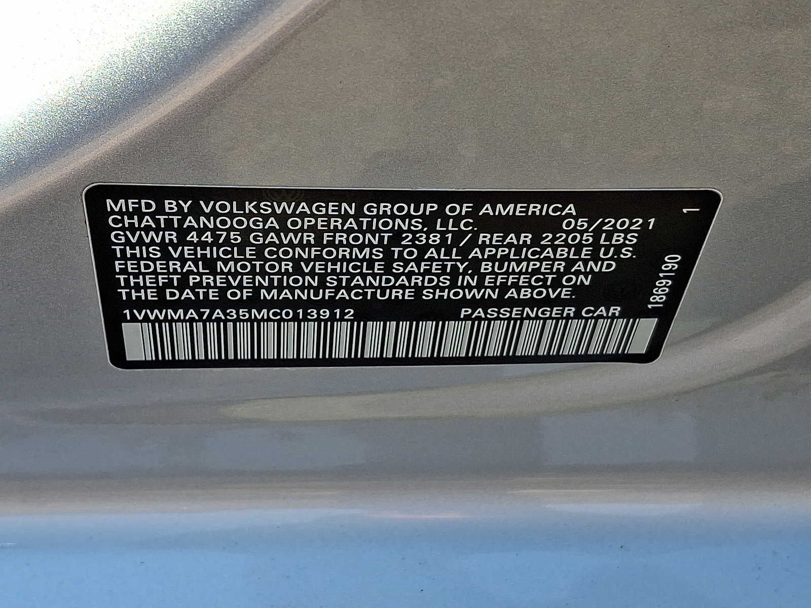 2021 Volkswagen Passat 2.0T R-Line Auto