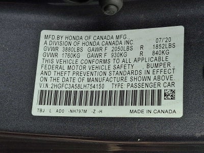 2020 Honda Civic Si Manual