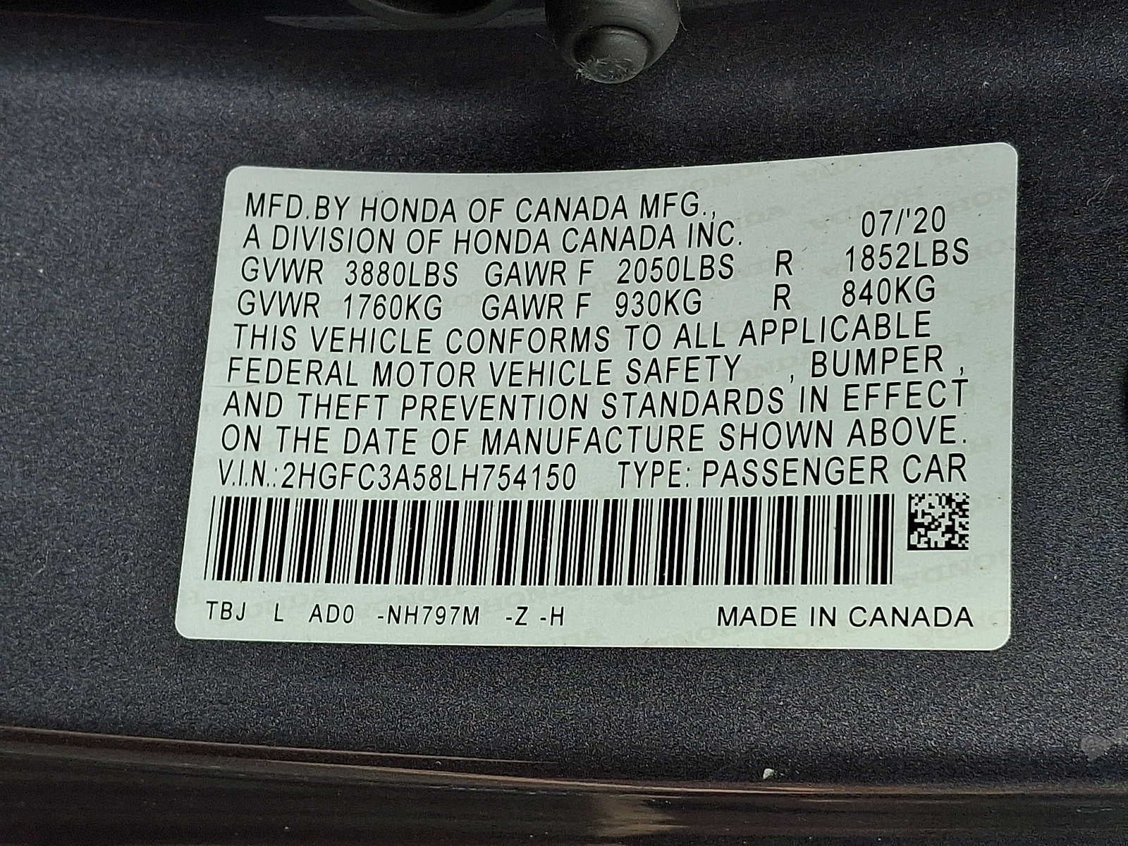 2020 Honda Civic Si Manual