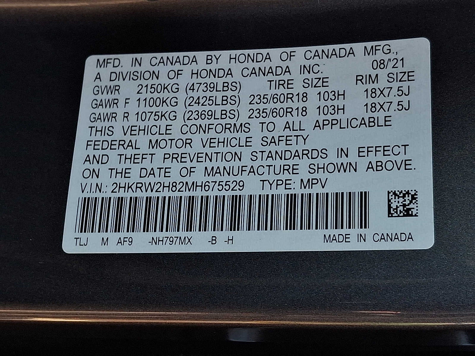 2021 Honda CR-V EX-L AWD