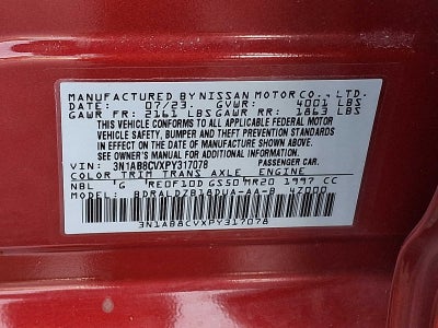 2023 Nissan Sentra SV CVT