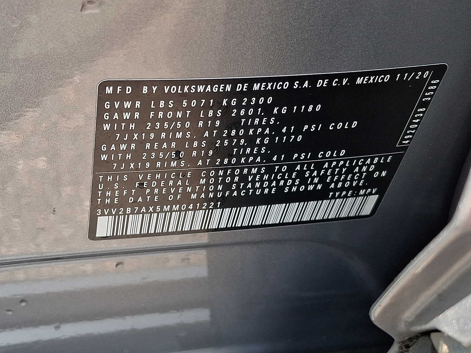 2021 Volkswagen Tiguan 2.0T SEL 4MOTION