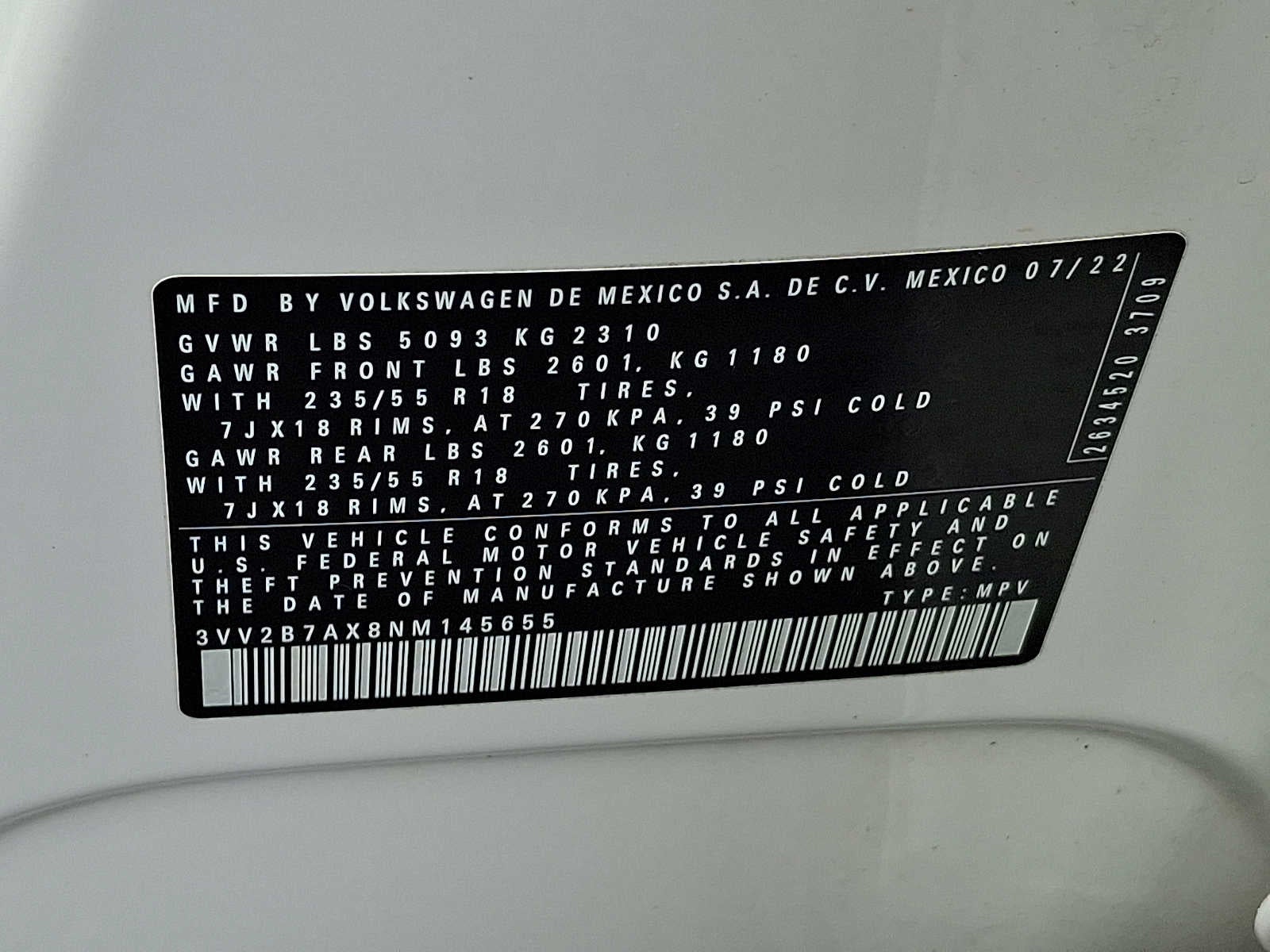 2022 Volkswagen Tiguan 2.0T SE 4MOTION