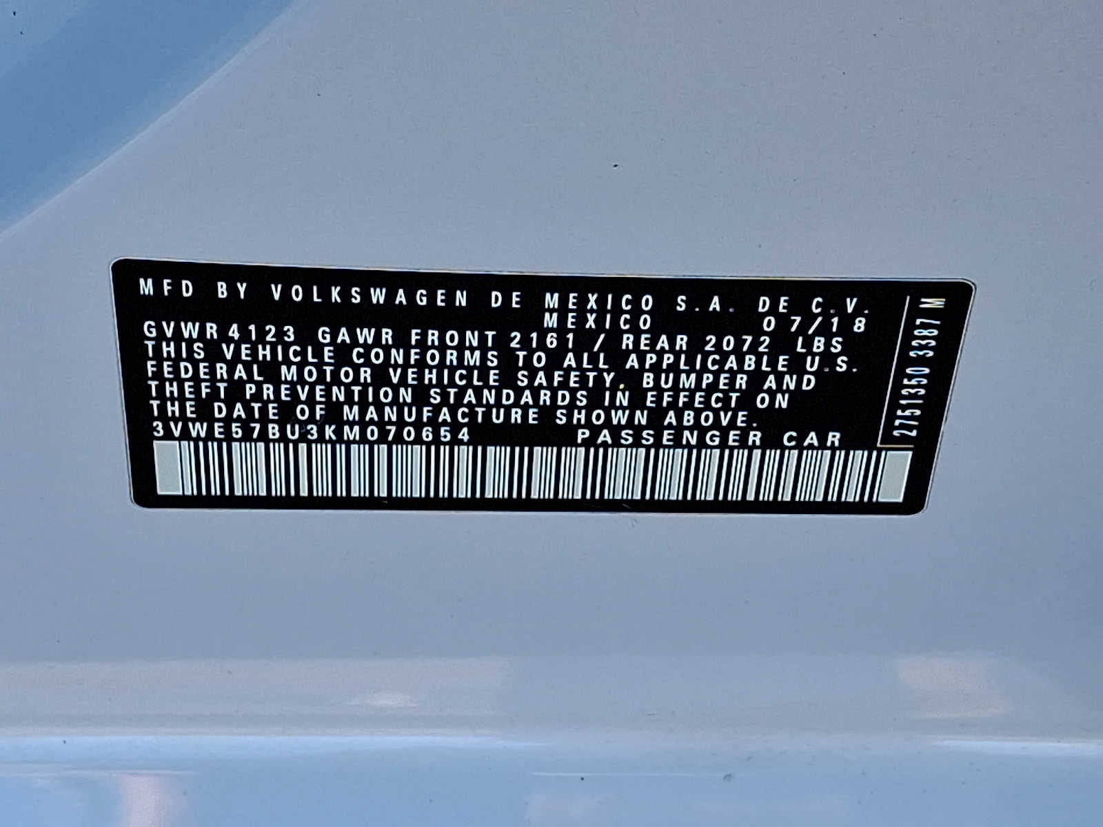 2019 Volkswagen Jetta SEL Auto w/SULEV