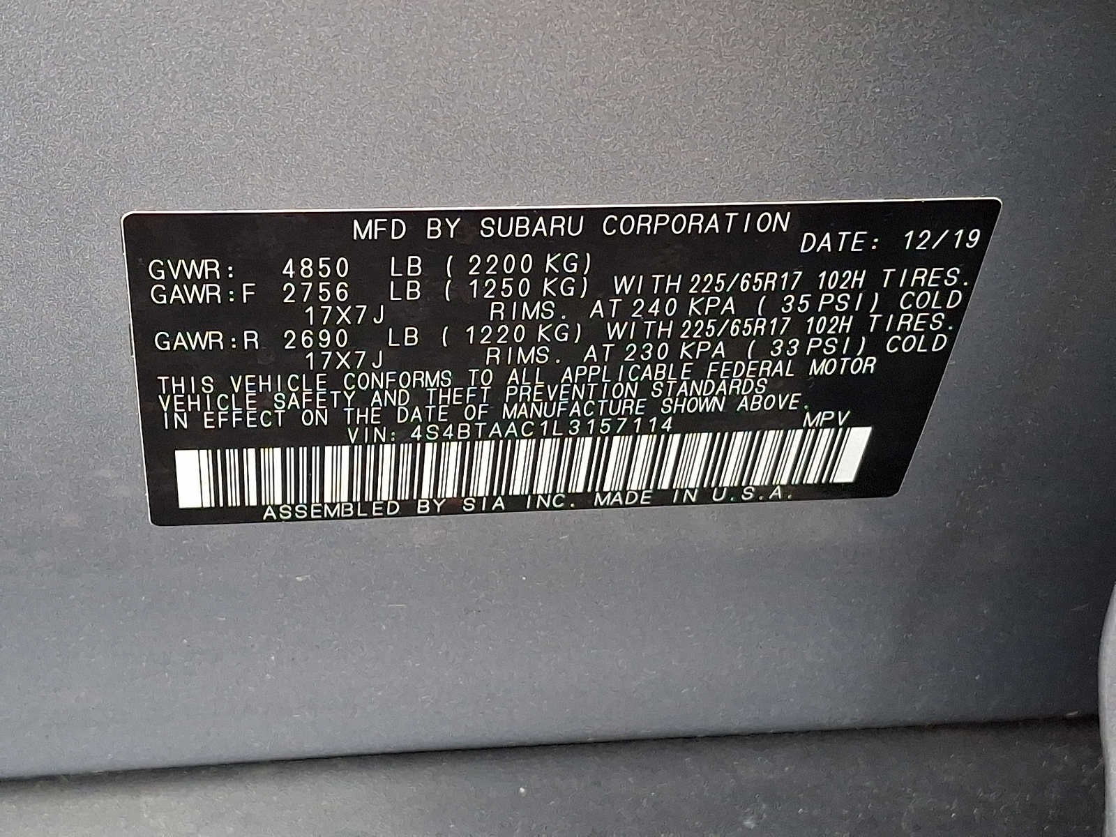 2020 Subaru Outback CVT