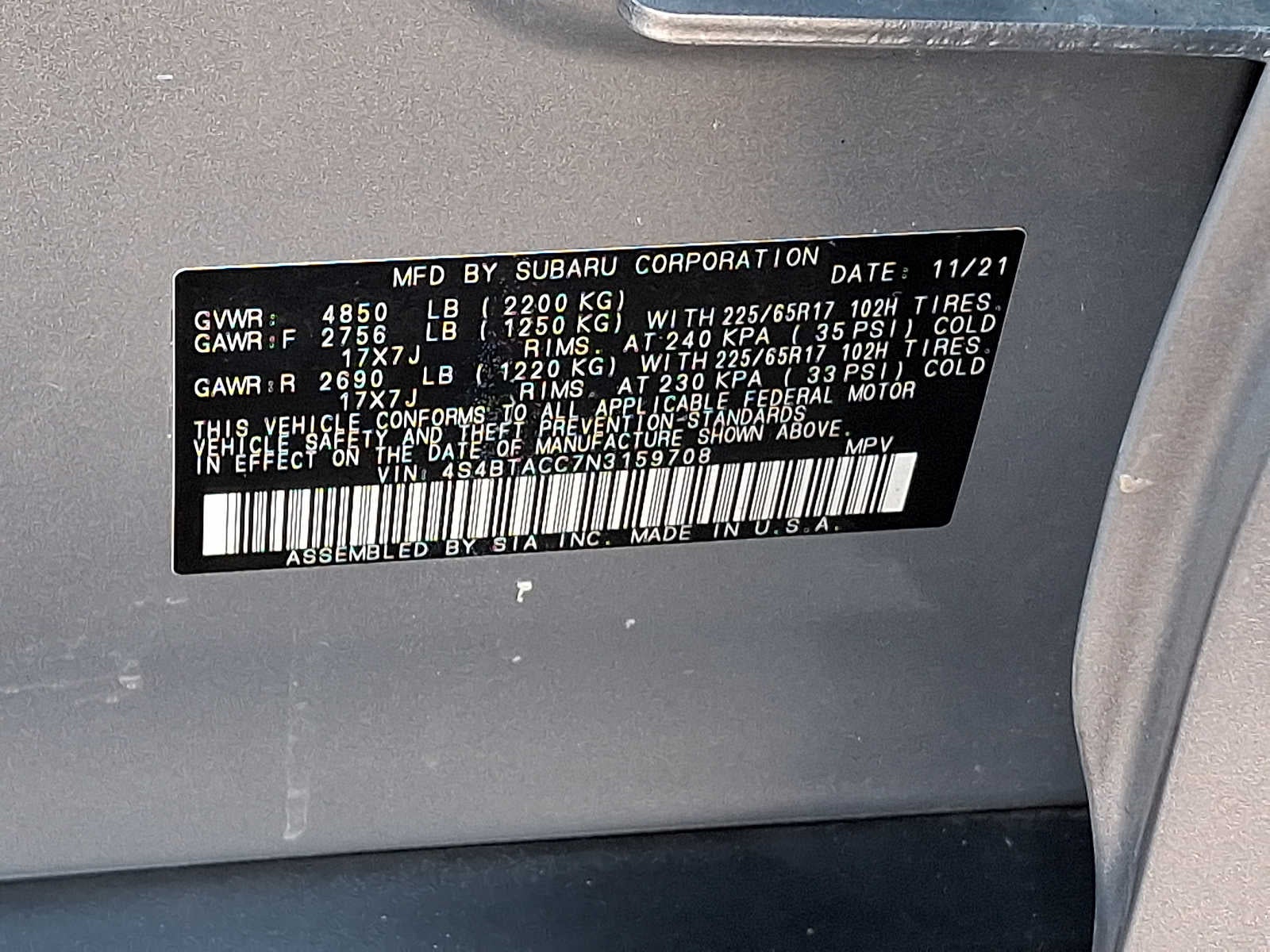 2022 Subaru Outback Premium CVT