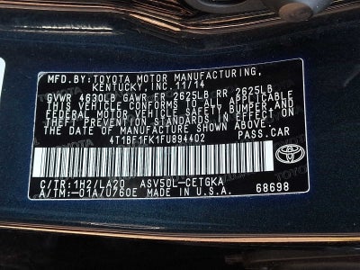 2015 Toyota Camry 4dr Sdn I4 Auto XLE