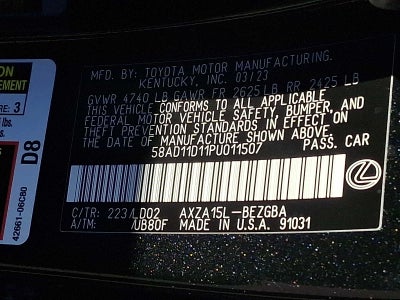 2023 Lexus ES ES 250 AWD