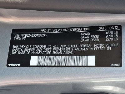 2013 Volvo S80 4dr Sdn 3.2L Platinum w/Moonroof