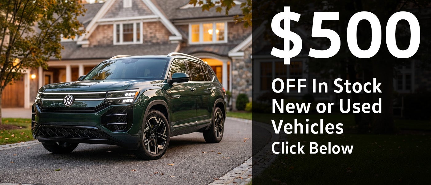 Save $500 on a qualifying new or used in-stock vehicle at Open Road Volkswagen of Bridgewater