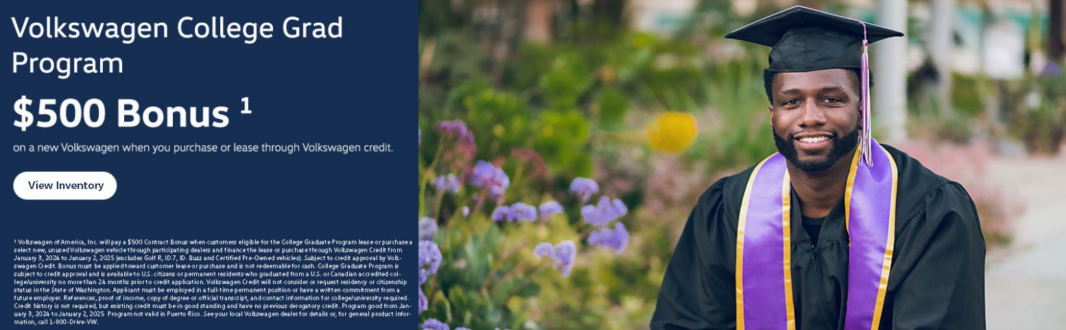 Volkswagen College Grad Bonus Program For in Stock VW